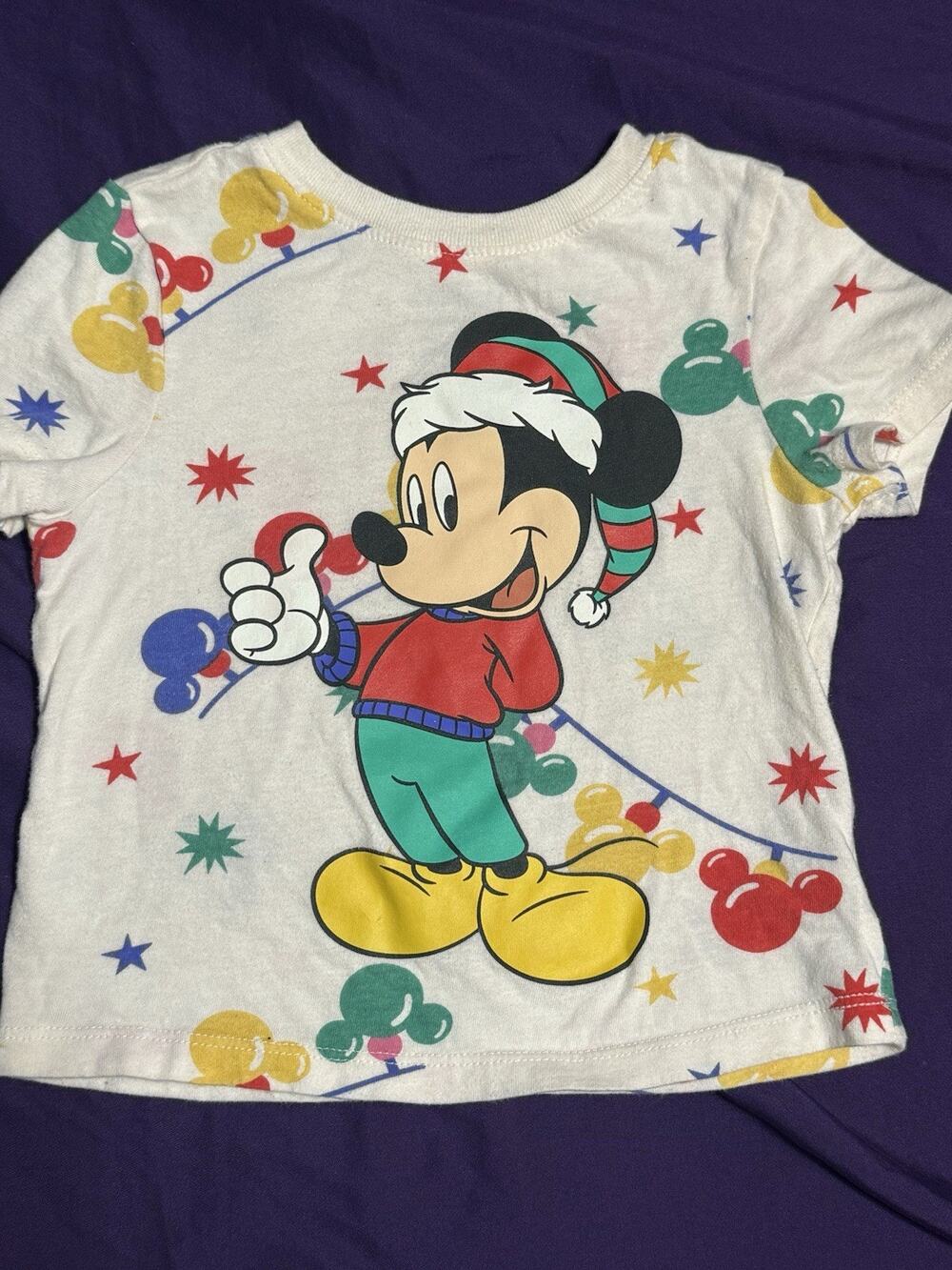 Vintage Disney Baby Mickey Christmas Short Sleeve T Shirt Boys 18 Months